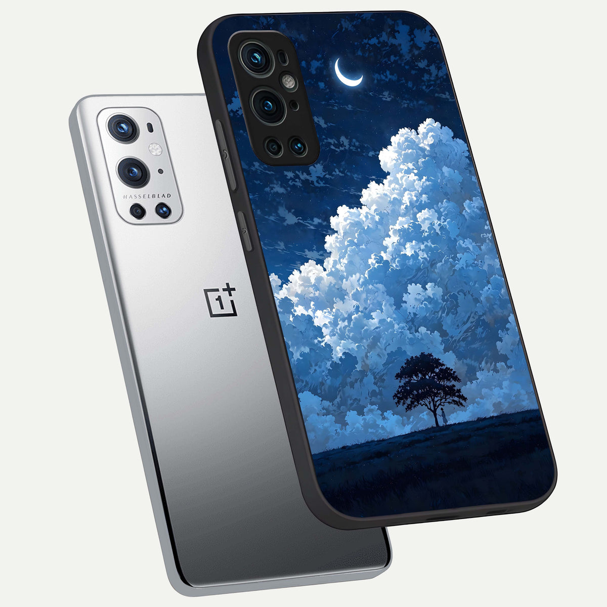  Midnight Sky Serenity phone case For OnePlus 9 Pro showing premium glass back cover with detailed artwork