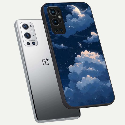  Moon Dream Haze phone case For OnePlus 9 Pro showing premium glass back cover with detailed artwork