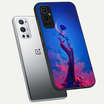  Mystic Hand phone case For OnePlus 9 Pro showing premium glass back cover with detailed artwork