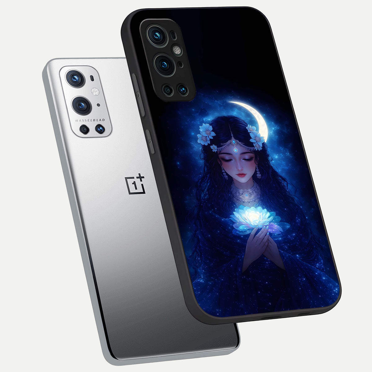  Mystic Moon Queen phone case For OnePlus 9 Pro showing premium glass back cover with detailed artwork