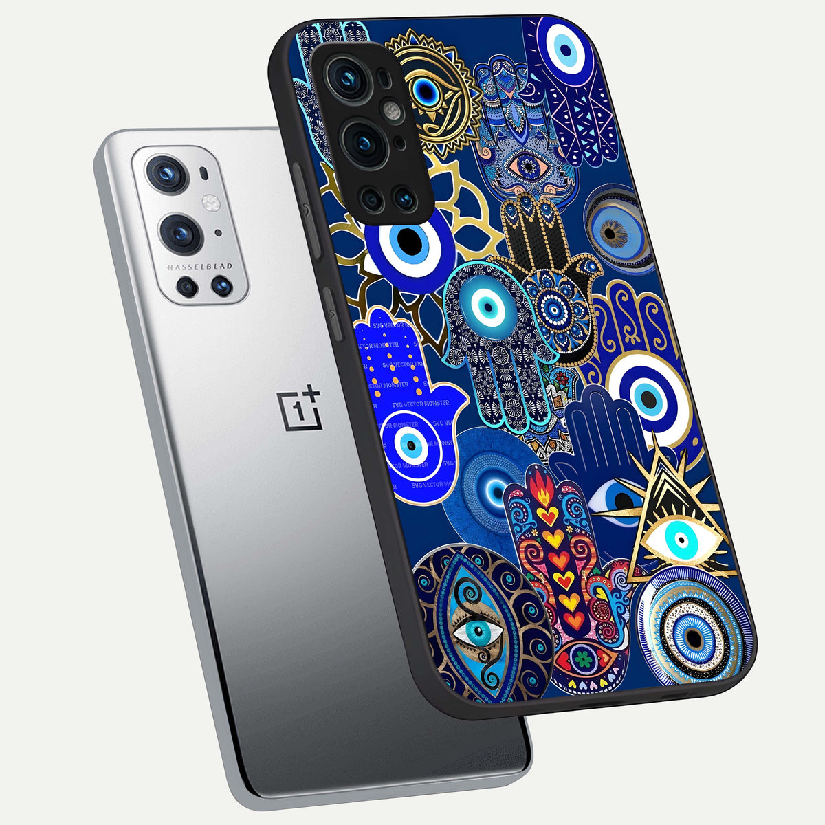  Mystic Palm Guard phone case For OnePlus 9 Pro showing premium glass back cover with detailed artwork