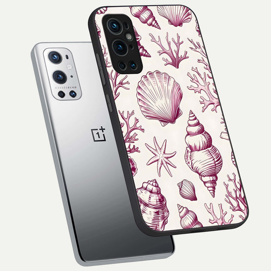  Pink Power Sparks phone case For OnePlus 9 Pro showing premium glass back cover with detailed artwork