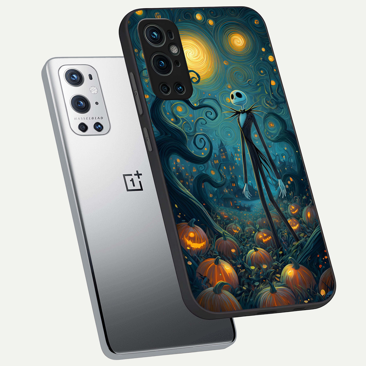  Pumpkin Moonlight Tale phone case For OnePlus 9 Pro showing premium glass back cover with detailed artwork
