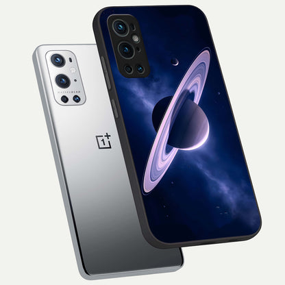  Saturn Ring Mystique phone case For OnePlus 9 Pro showing premium glass back cover with detailed artwork