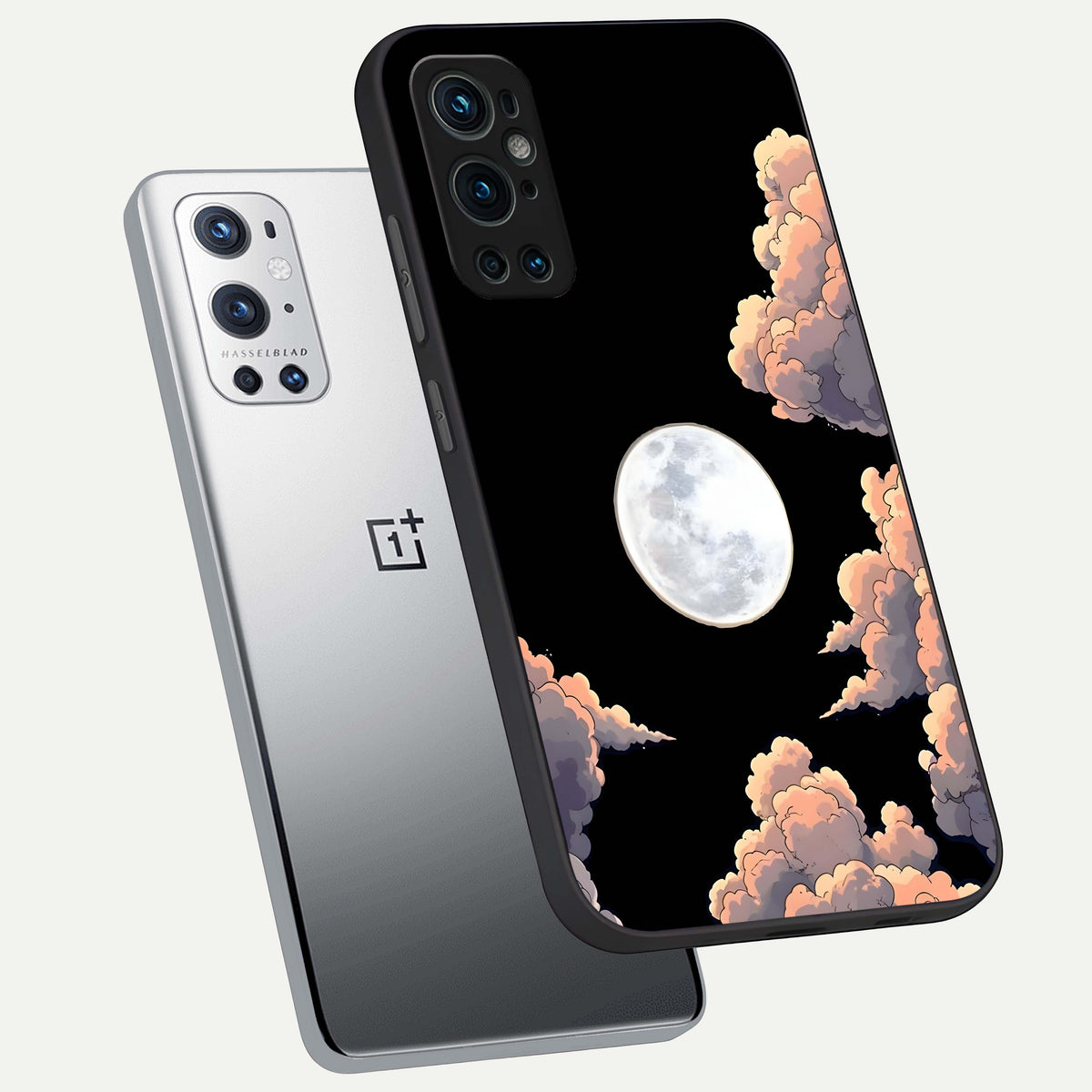  Shade Cloud Moon phone case For OnePlus 9 Pro showing premium glass back cover with detailed artwork