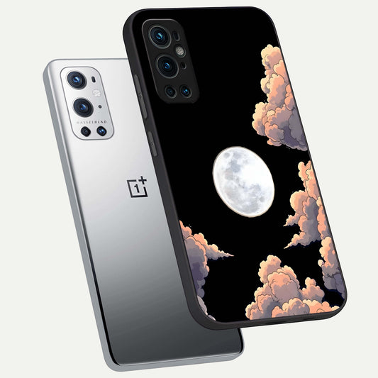  Shade Cloud Moon phone case For OnePlus 9 Pro showing premium glass back cover with detailed artwork