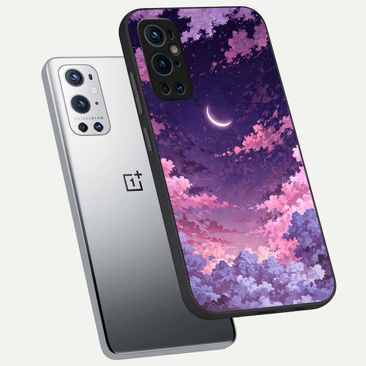  Sky Drift Clouds phone case For OnePlus 9 Pro showing premium glass back cover with detailed artwork