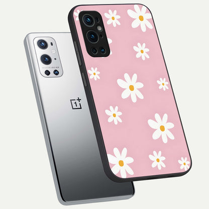  Soft Daisy Bliss phone case For OnePlus 9 Pro showing premium glass back cover with detailed artwork