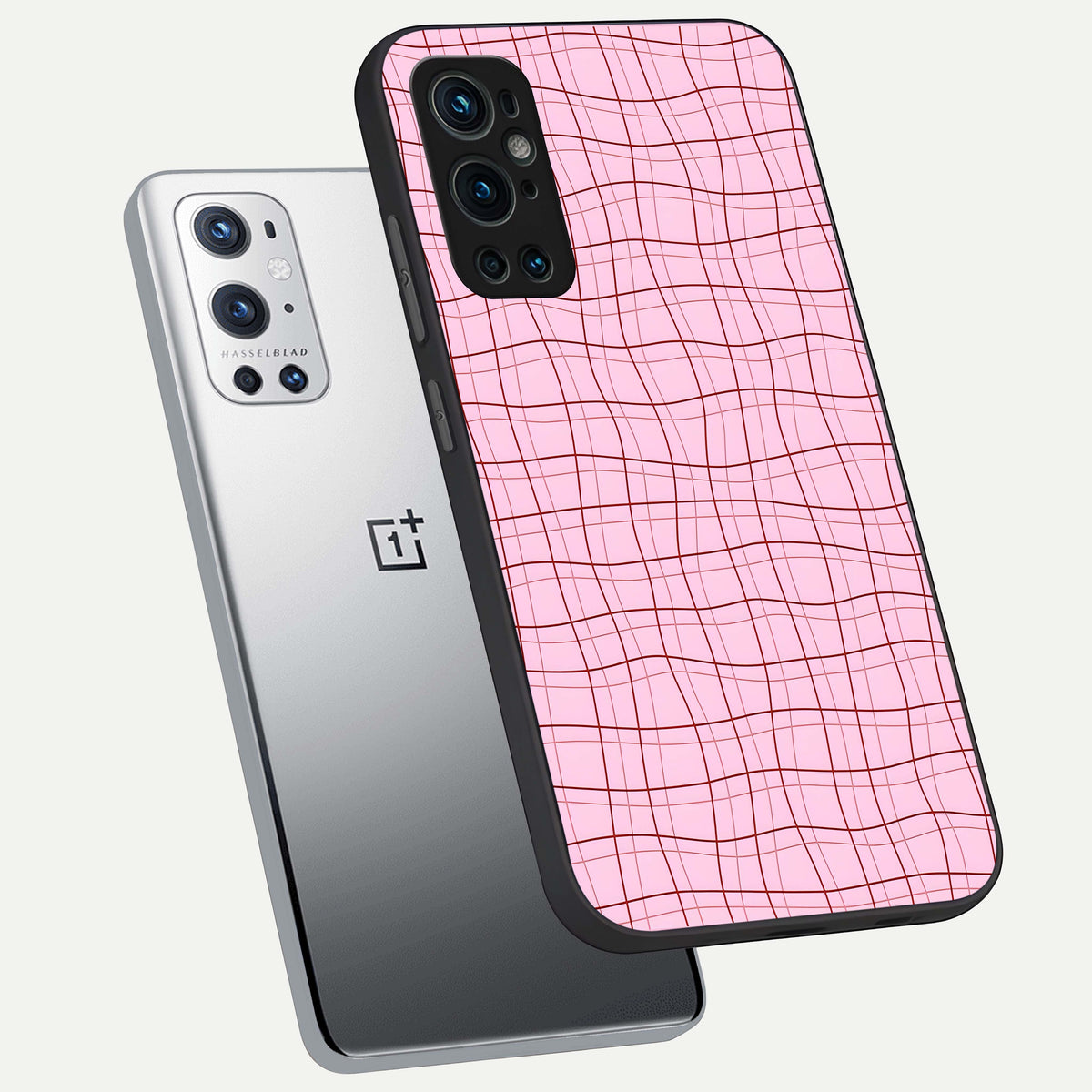  Soft Grid Bliss phone case For OnePlus 9 Pro showing premium glass back cover with detailed artwork