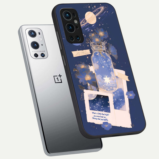  Starlit Cosmic Jar phone case For OnePlus 9 Pro showing premium glass back cover with detailed artwork