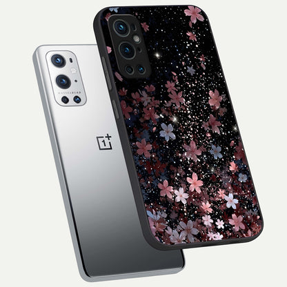  Starlit Flower Dreams phone case For OnePlus 9 Pro showing premium glass back cover with detailed artwork