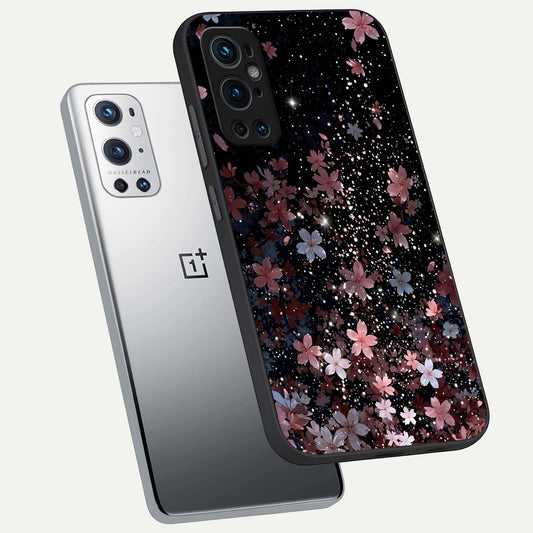  Starlit Flower Dreams phone case For OnePlus 9 Pro showing premium glass back cover with detailed artwork