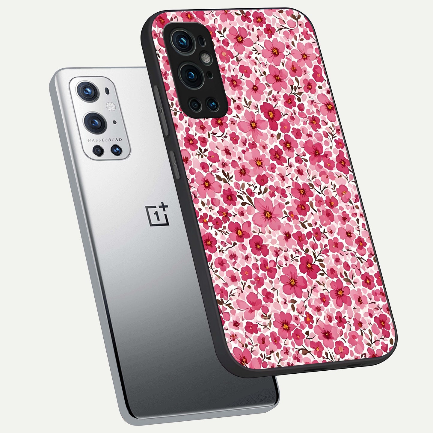 Cherry Blossom Charm Glass Case displayed upright for romantic floral visibility and premium finish.