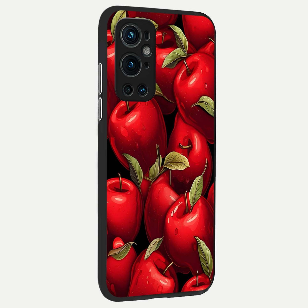  Apple Pattern back cover For OnePlus 9 Pro slim fit glass case with vibrant aesthetic design