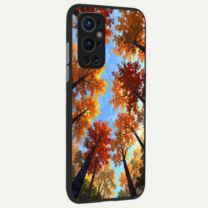  Autumn Sky Rise back cover For OnePlus 9 Pro slim fit glass case with vibrant aesthetic design