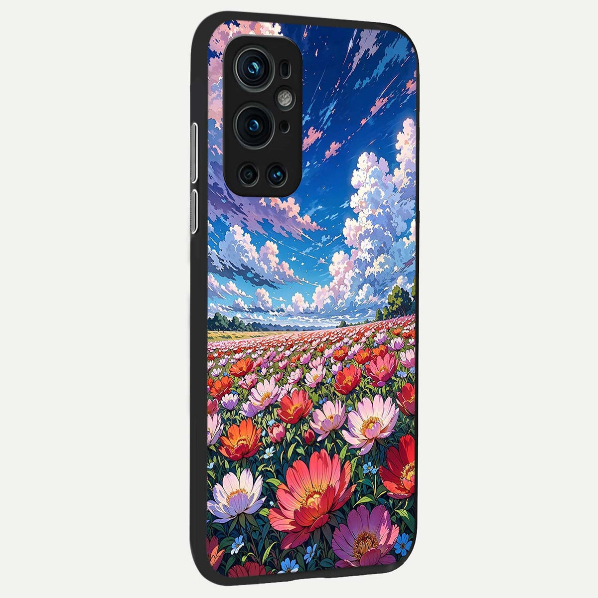  Blossom Sky Field back cover For OnePlus 9 Pro slim fit glass case with vibrant aesthetic design