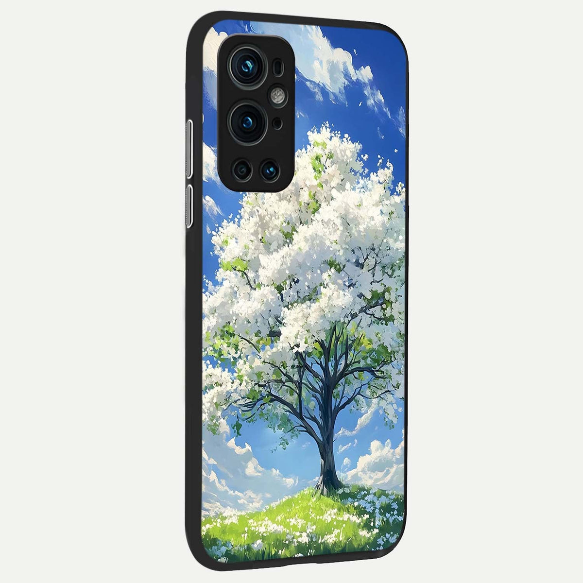  Blossom Sky Serenity back cover For OnePlus 9 Pro slim fit glass case with vibrant aesthetic design