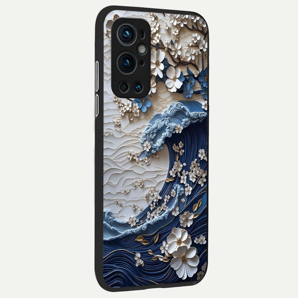  Blossom Wave Art back cover For OnePlus 9 Pro slim fit glass case with vibrant aesthetic design