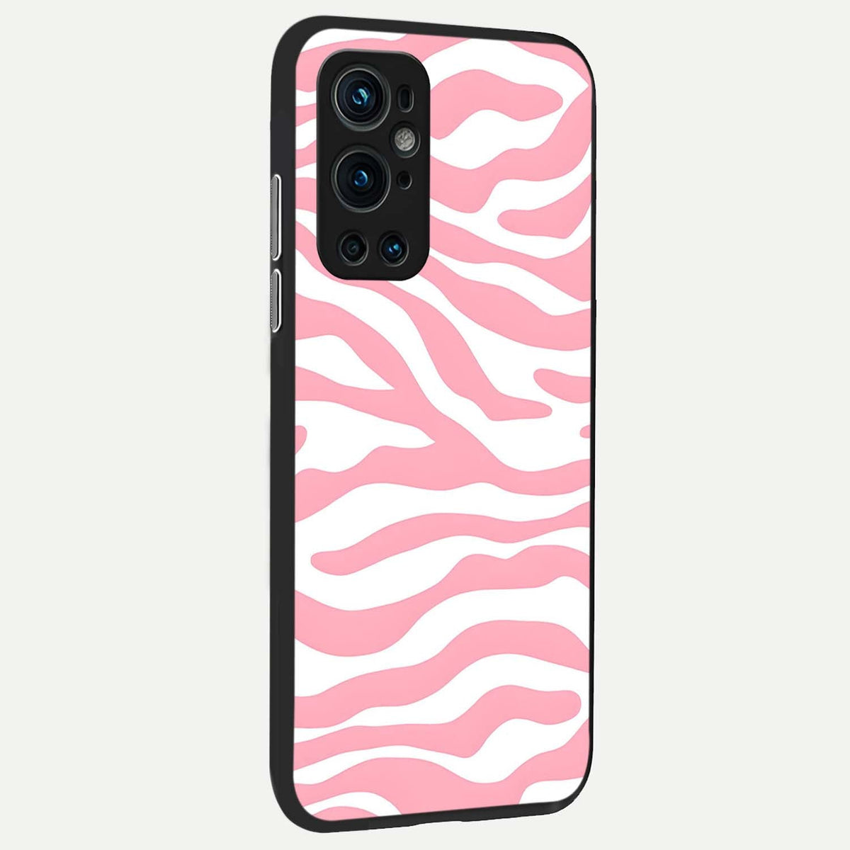  Blush Zebra Flow back cover For OnePlus 9 Pro slim fit glass case with vibrant aesthetic design