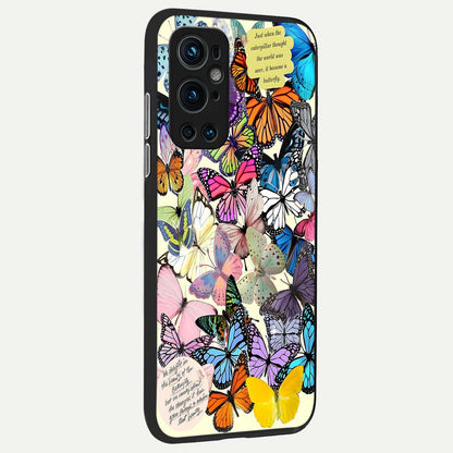  Butterflies Petal Dream back cover For OnePlus 9 Pro slim fit glass case with vibrant aesthetic design