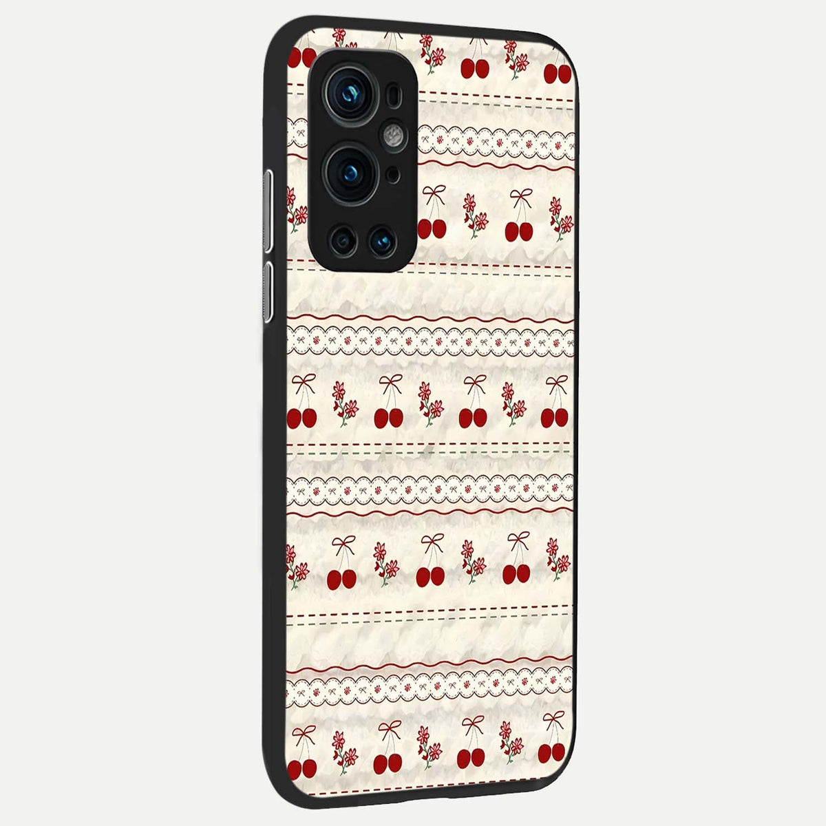  Cherry Bloom Charm back cover For OnePlus 9 Pro slim fit glass case with vibrant aesthetic design