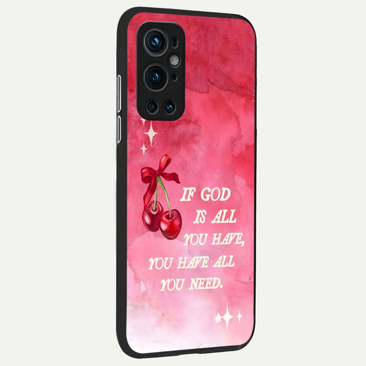  Cherry Quote back cover For OnePlus 9 Pro slim fit glass case with vibrant aesthetic design