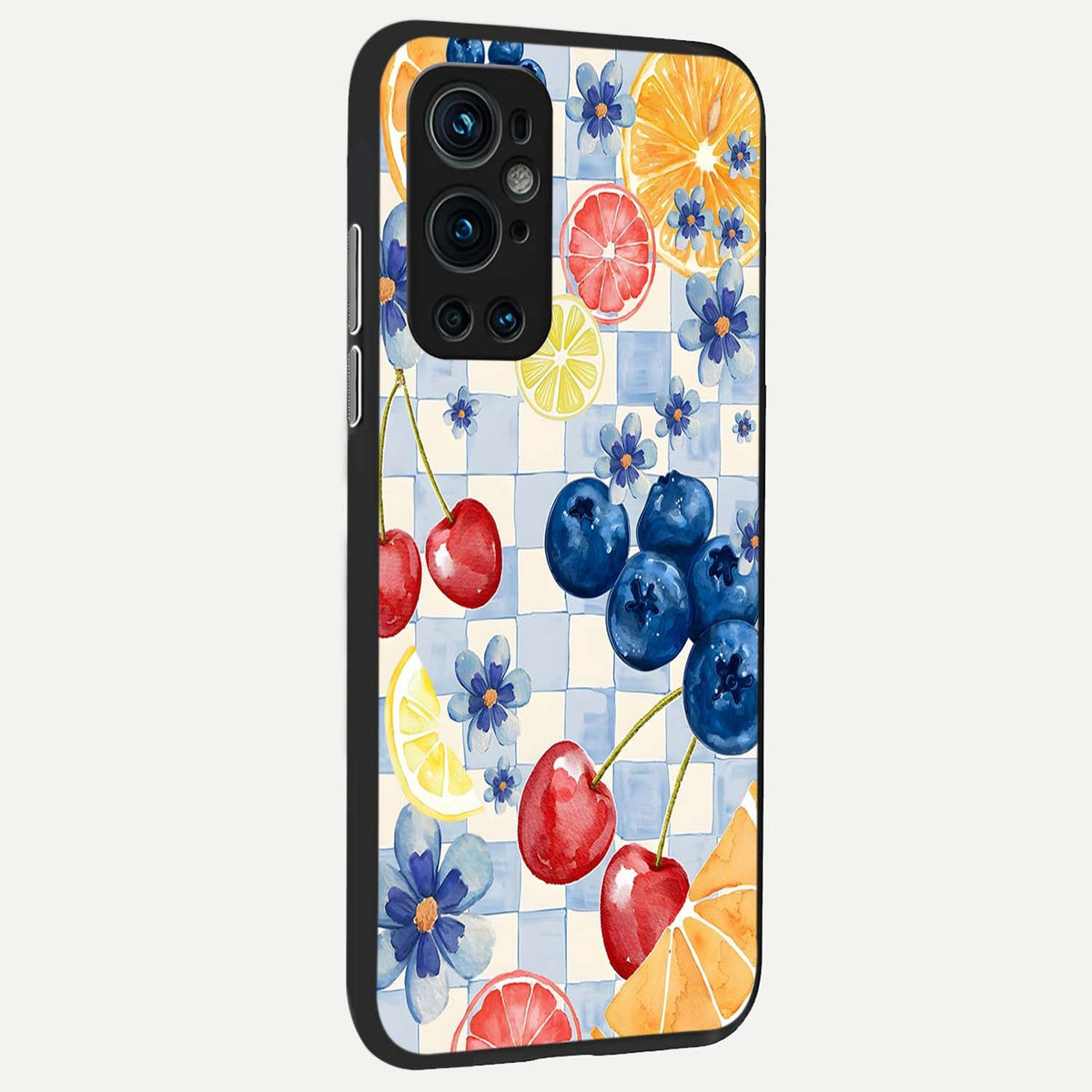  Citrus Bloom Joy back cover For OnePlus 9 Pro slim fit glass case with vibrant aesthetic design