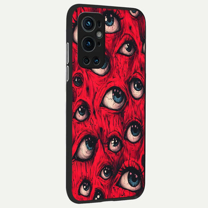  Crimson Watch Eyes back cover For OnePlus 9 Pro slim fit glass case with vibrant aesthetic design