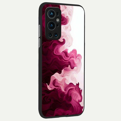  Crimson Wave Flow back cover For OnePlus 9 Pro slim fit glass case with vibrant aesthetic design