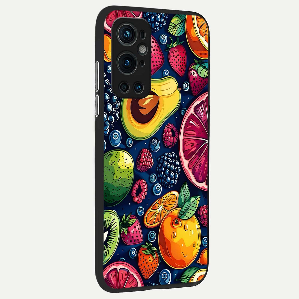  Cute Fruits Art back cover For OnePlus 9 Pro slim fit glass case with vibrant aesthetic design
