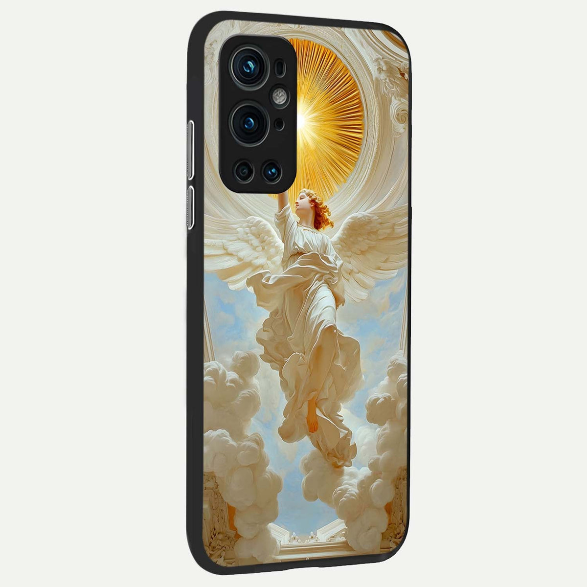  Divine Light Angel back cover For OnePlus 9 Pro slim fit glass case with vibrant aesthetic design