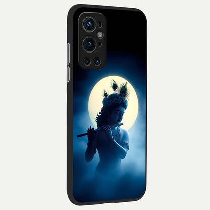  Divine Moon Flute back cover For OnePlus 9 Pro slim fit glass case with vibrant aesthetic design