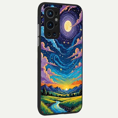  Dreamy Night Landscape back cover For OnePlus 9 Pro slim fit glass case with vibrant aesthetic design