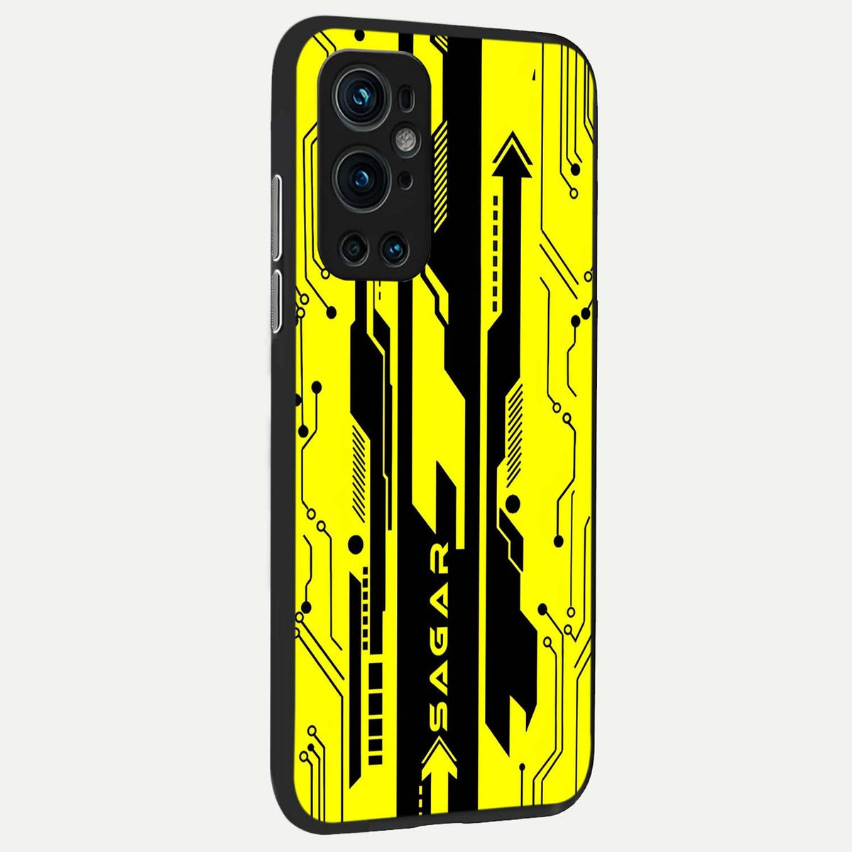 Electric Pulse CYBERPUNK Custom Name back cover For OnePlus 9 Pro slim fit glass case with vibrant aesthetic design