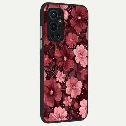  Flower Blush Bloom back cover For OnePlus 9 Pro slim fit glass case with vibrant aesthetic design