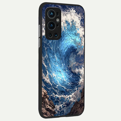 Giant Ocean Wave back cover For OnePlus 9 Pro slim fit glass case with vibrant aesthetic design