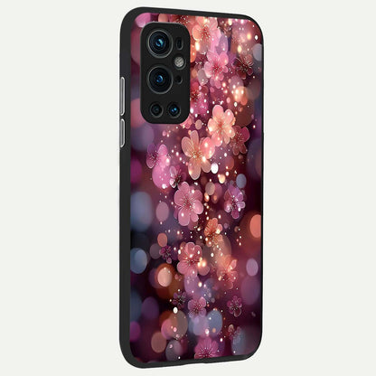  Glowing Petal Bliss back cover For OnePlus 9 Pro slim fit glass case with vibrant aesthetic design