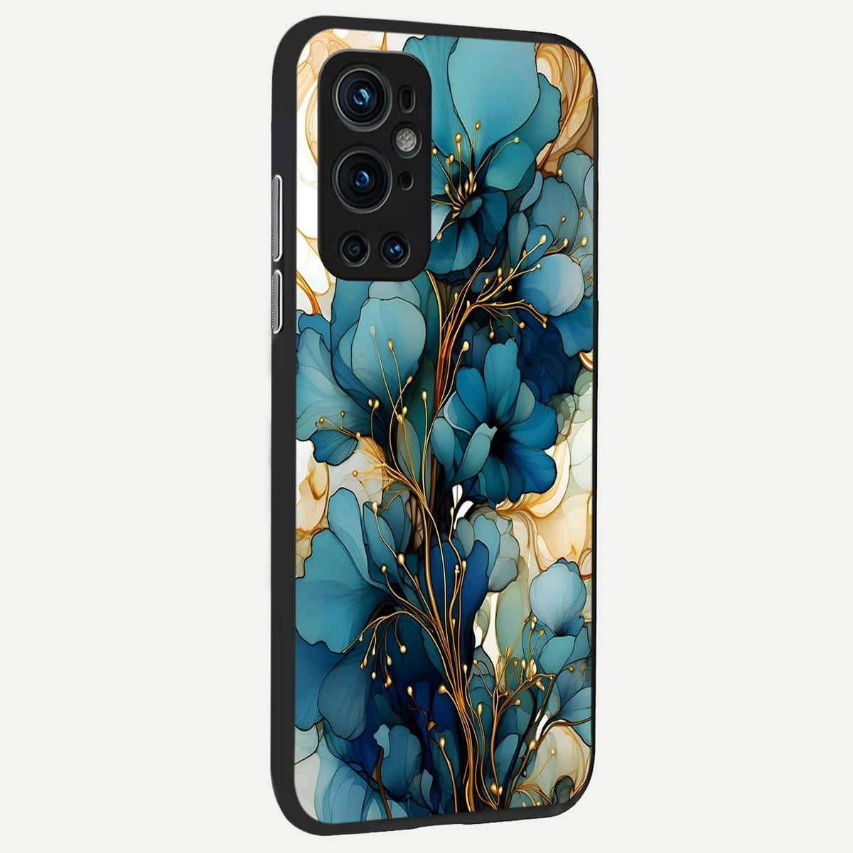  Golden Bloom Symphony back cover For OnePlus 9 Pro slim fit glass case with vibrant aesthetic design