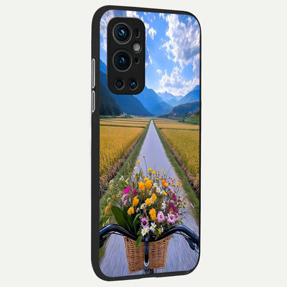  Golden Field Journey back cover For OnePlus 9 Pro slim fit glass case with vibrant aesthetic design