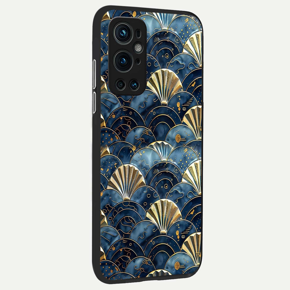  Golden Wave Luxe back cover For OnePlus 9 Pro slim fit glass case with vibrant aesthetic design