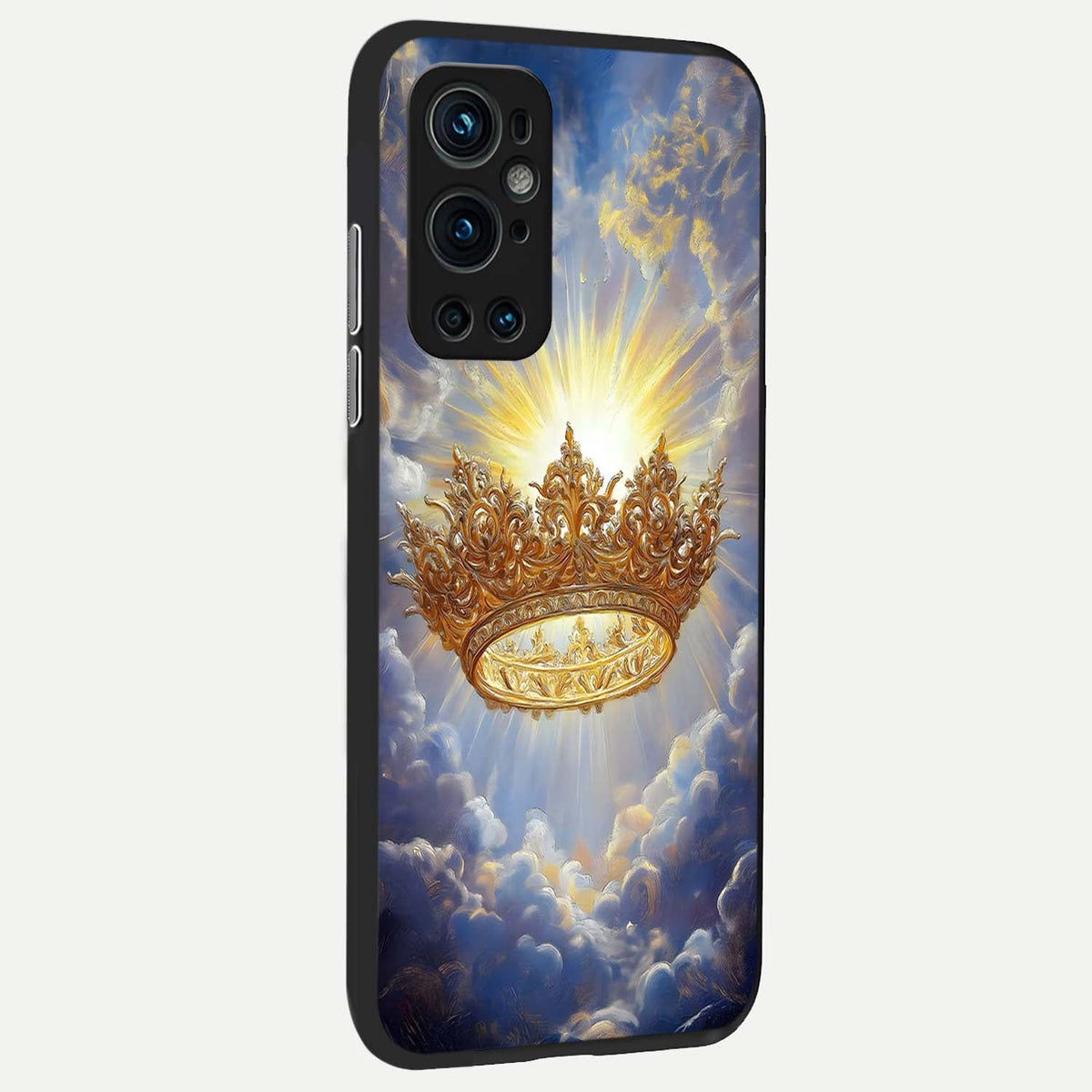  Heavenly Crown Light back cover For OnePlus 9 Pro slim fit glass case with vibrant aesthetic design