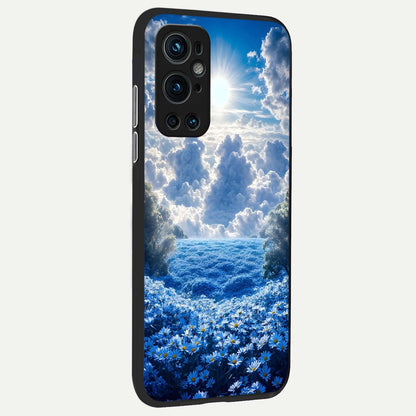  Heavenly Daisy Horizon back cover For OnePlus 9 Pro slim fit glass case with vibrant aesthetic design