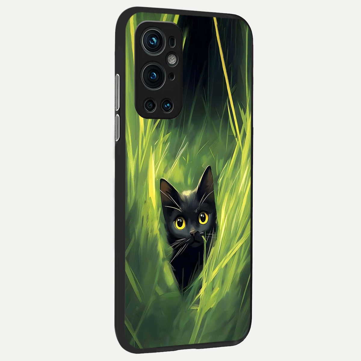  Hidden Cat Whisper back cover For OnePlus 9 Pro slim fit glass case with vibrant aesthetic design