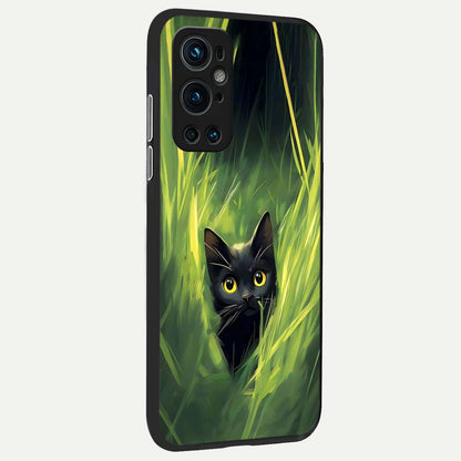  Hidden Cat Whisper back cover For OnePlus 9 Pro slim fit glass case with vibrant aesthetic design