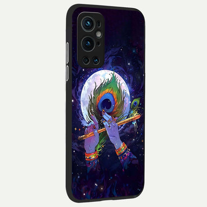  Krishna Hands Art back cover For OnePlus 9 Pro slim fit glass case with vibrant aesthetic design