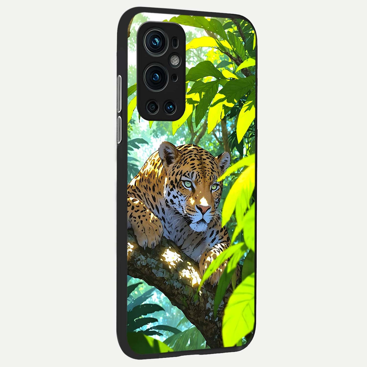  Leopard in Jungle back cover For OnePlus 9 Pro slim fit glass case with vibrant aesthetic design
