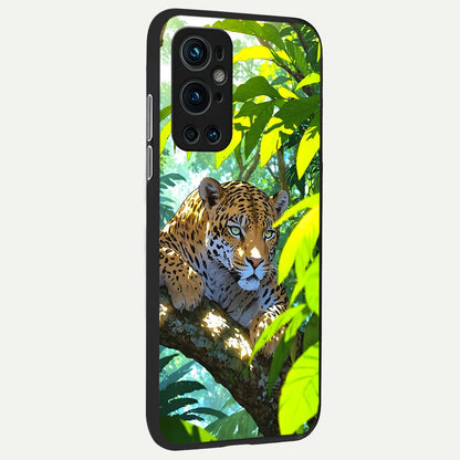  Leopard in Jungle back cover For OnePlus 9 Pro slim fit glass case with vibrant aesthetic design