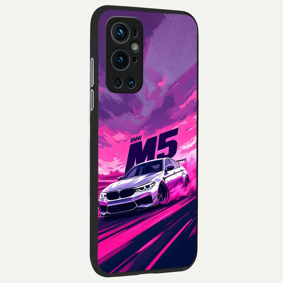  MS Neon Car back cover For OnePlus 9 Pro slim fit glass case with vibrant aesthetic design