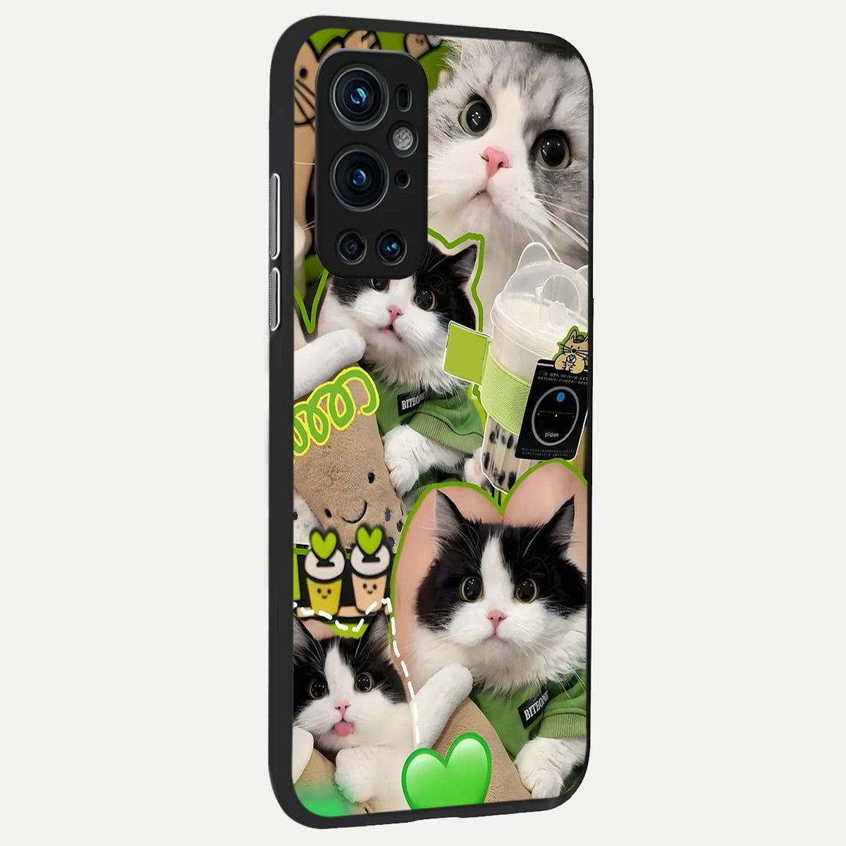  Matcha Cats Mood back cover For OnePlus 9 Pro slim fit glass case with vibrant aesthetic design