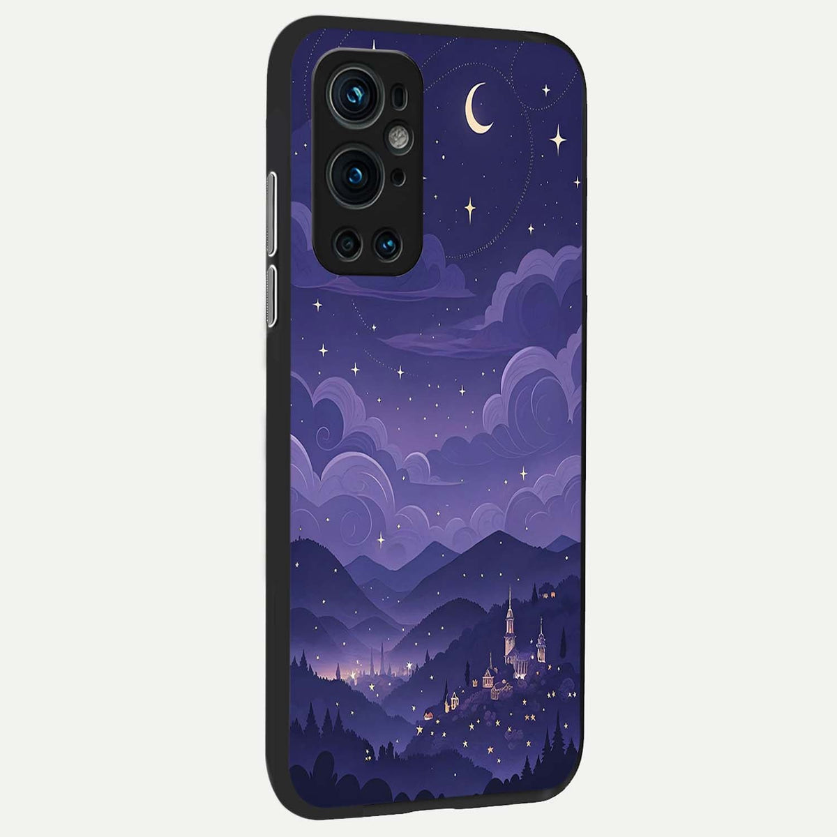  Minimal Night View back cover For OnePlus 9 Pro slim fit glass case with vibrant aesthetic design